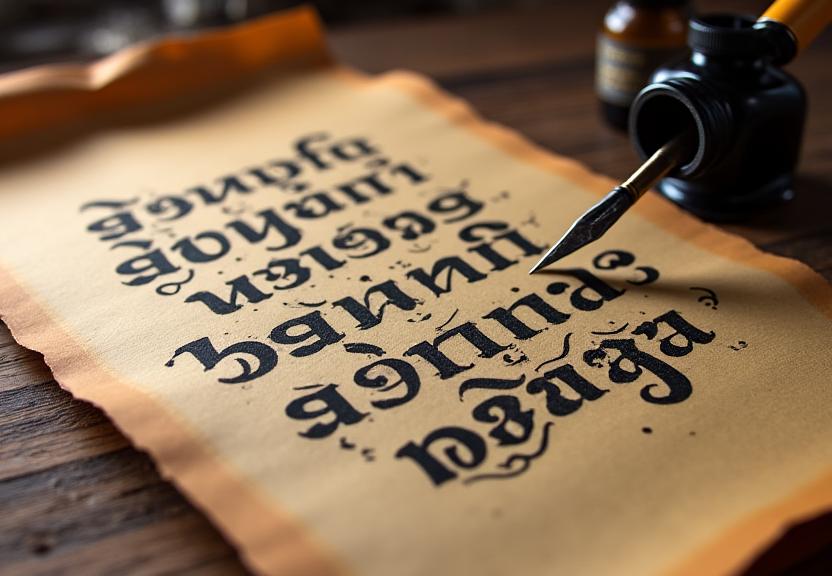 Traditional Baybayin Filipino script calligraphy